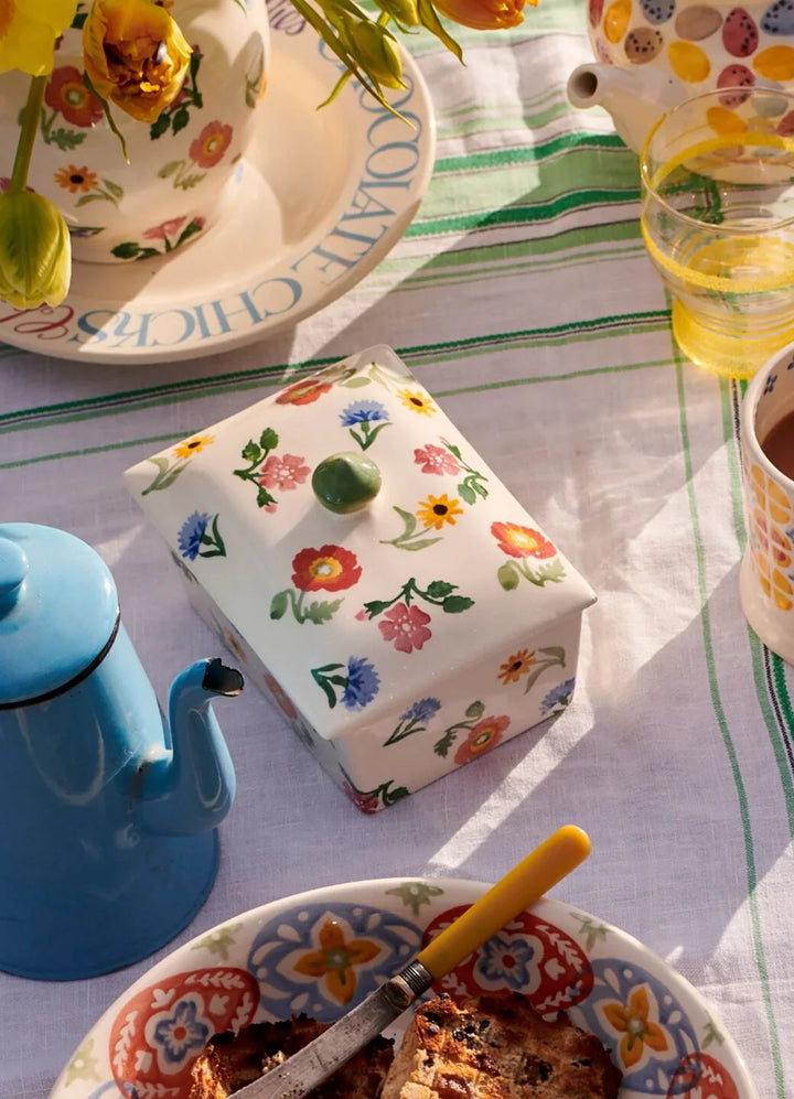 Poppies &amp; Pinks Small Butter Dish