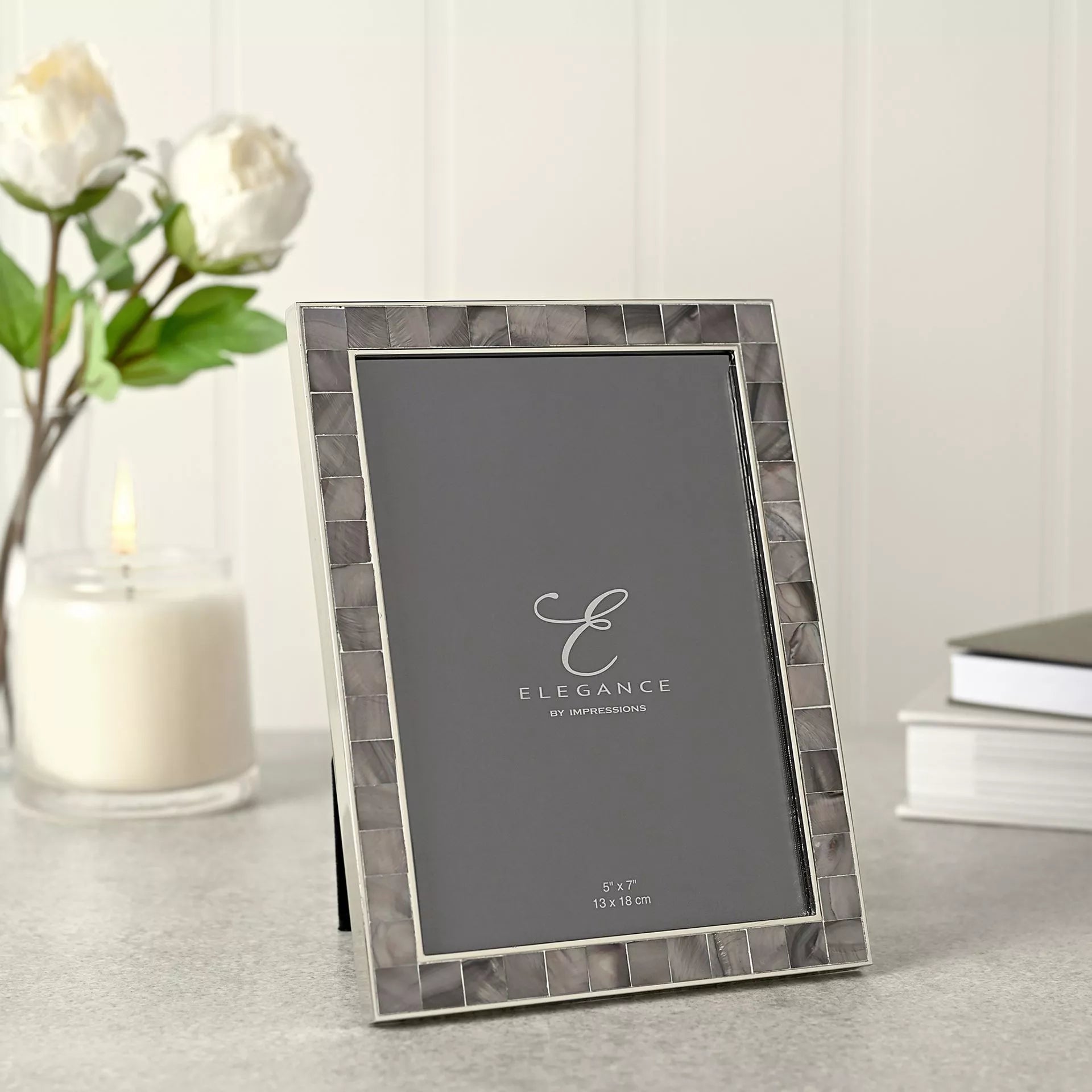 Elegance Grey Mother of Pearl 5 x 7 Photo Frame