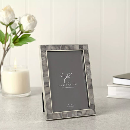Elegance Grey Mother of Pearl Photo Frame 4' x 6'