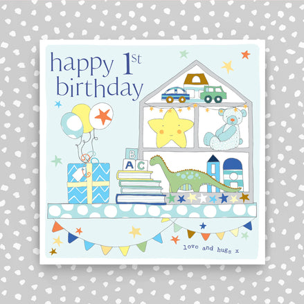 1st Birthday - Blue Birthday Card