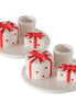 Present Candleholder – White & Red (2 Assorted: Hearts or Stars)