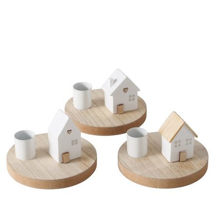 White Heart House Candle Holder - (3 Designs to Choose From)