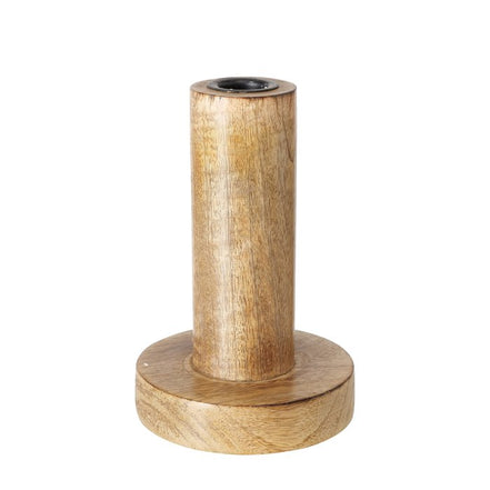 Medium Mangowood Candle Holder - 15cm
