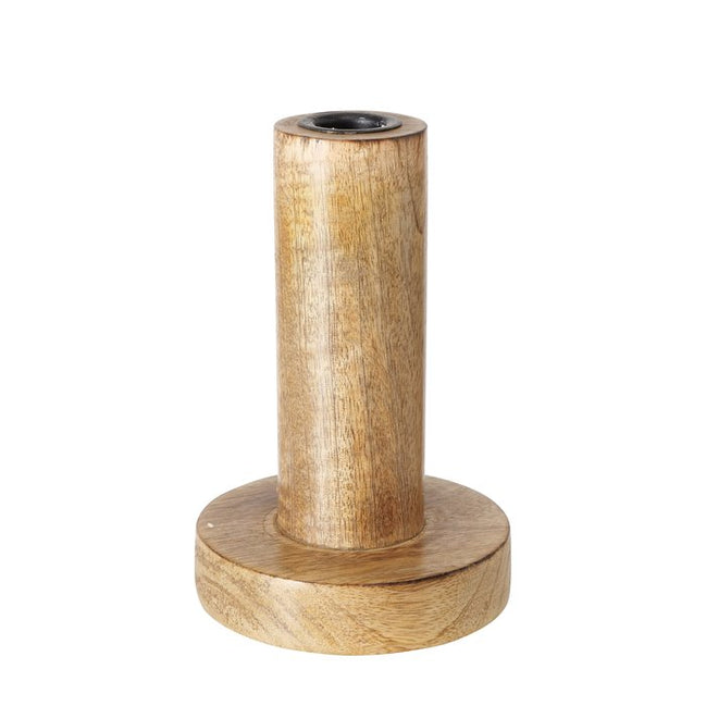 Medium Mangowood Candle Holder - 15cm