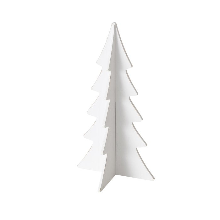 Medium Wooden Tree – Natural/White (22cm)