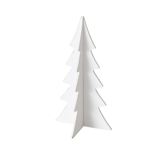 Medium Wooden Tree – Natural/White (22cm)