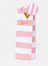 Bottle Pink Stripe Gift Bag