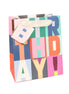 Happy Birthday Block Text Medium Gift Bag