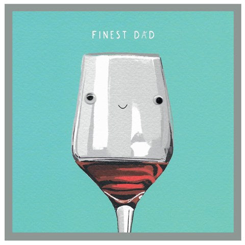 Googly Dads finest Dad Wine Card