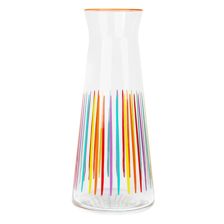 Multicolour Striped Glass Carafe
