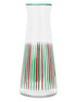 Red & Green Striped Glass Carafe - 25cm