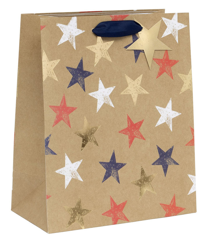 Large Kraft Stars Gift Bag