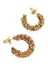 Gold Beaded Mini Hoops