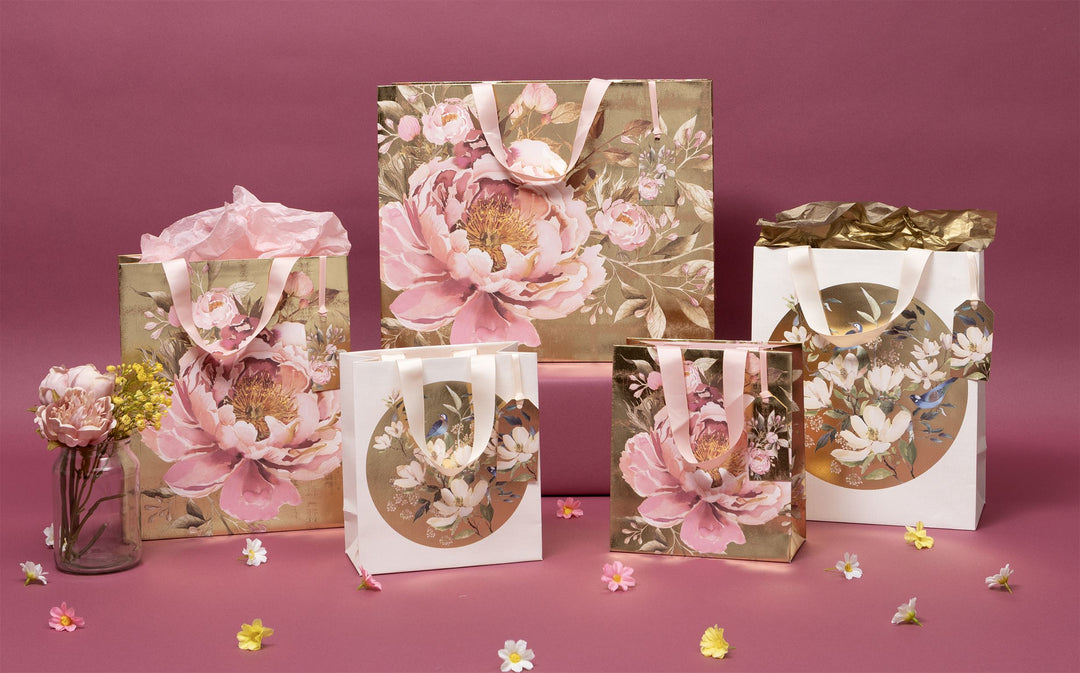 Medium Gilded Peony Gift Bag