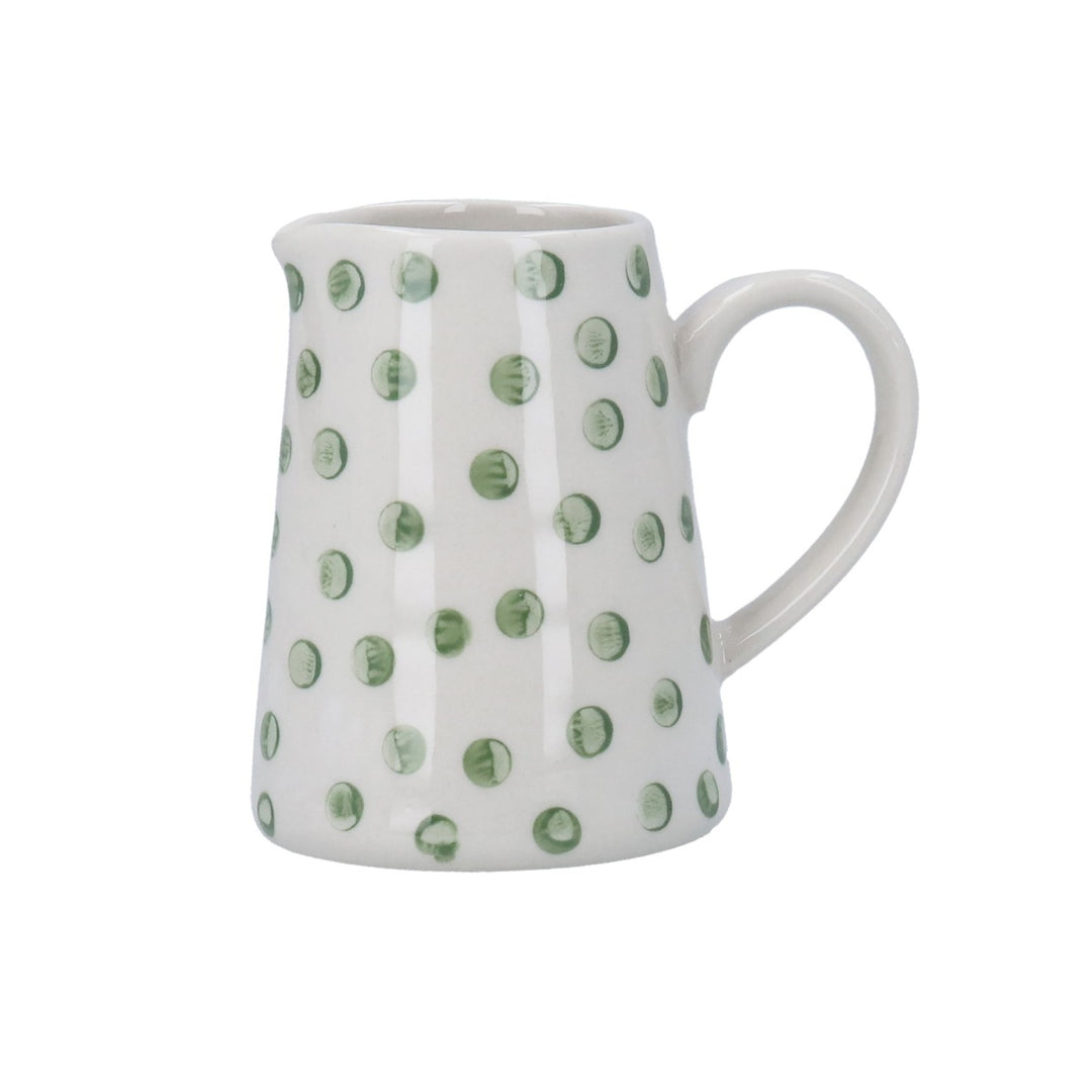 Green Dots Stoneware Mini Jug