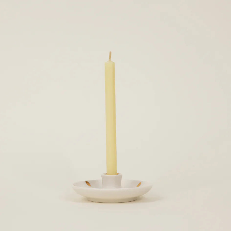 Gold Brush Mark Candle Holder