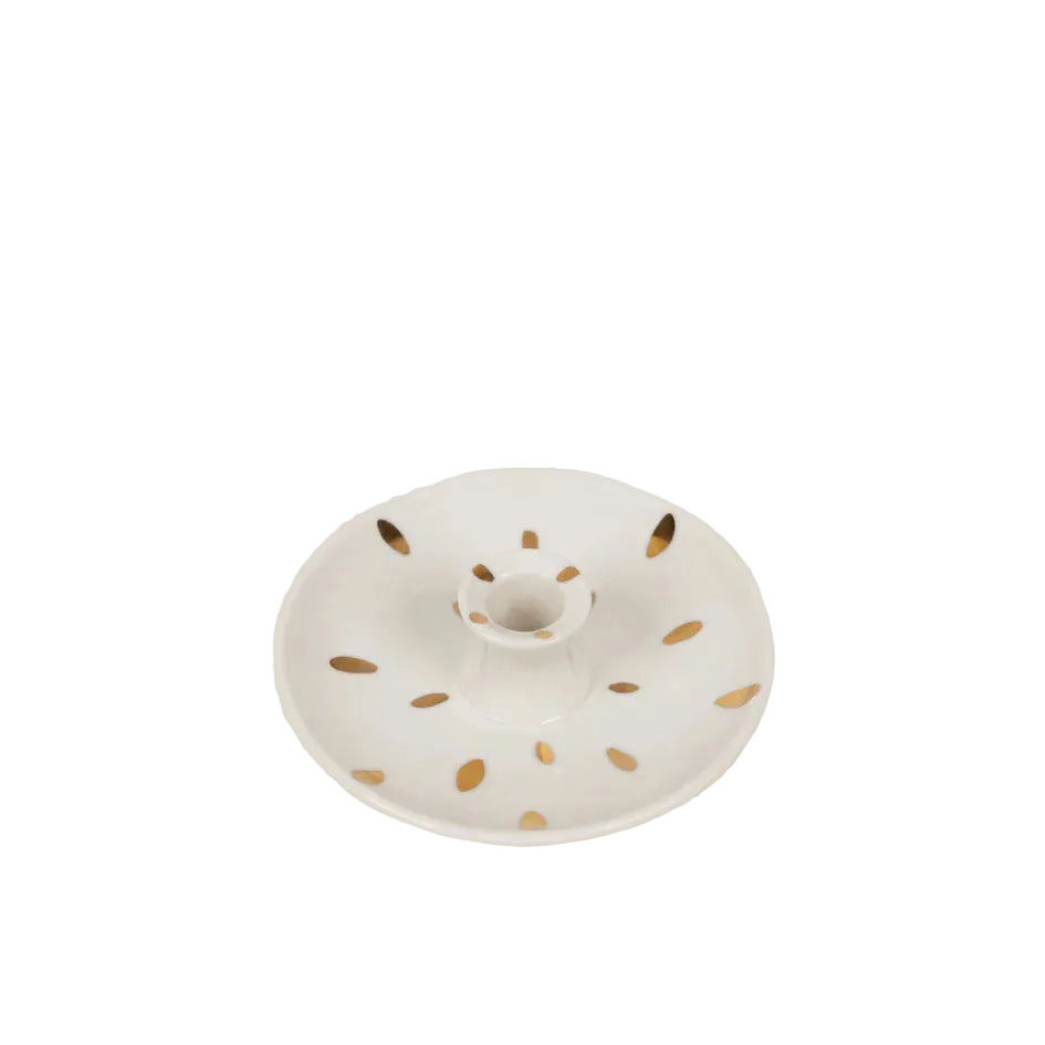 Gold Brush Mark Candle Holder