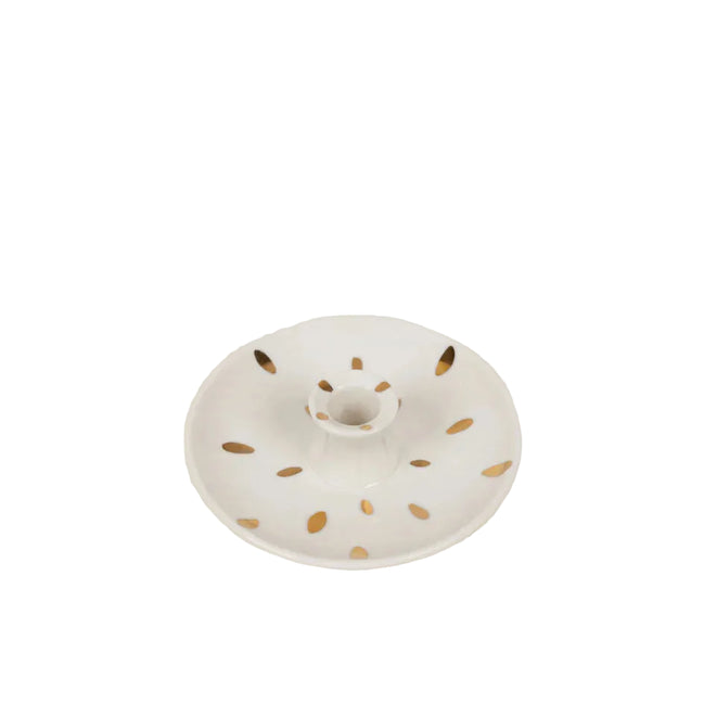 Gold Brush Mark Candle Holder