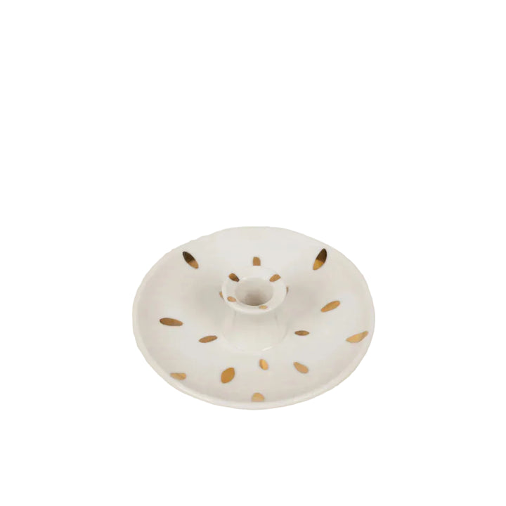 Gold Brush Mark Candle Holder