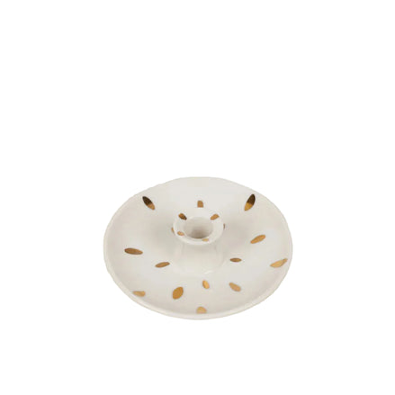 Gold Brush Mark Candle Holder