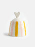 Pink/Mustard Stripe Heart Lid Jar