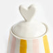 Pink/Mustard Stripe Heart Lid Jar