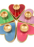 Enamel Heart Candle Holder