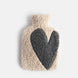 Oat/Charcoal Heart  Borg Hot Water Bottle