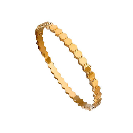 Hexagon Link Bangle In Gold