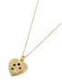 Gold Heart Gem Studded Hook Necklace