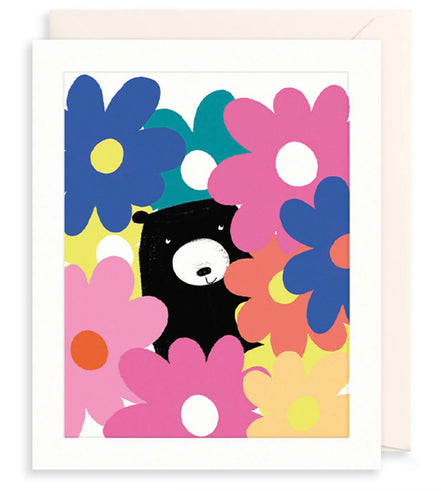 Bear & Flowers Greeting Card