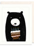 Bear & Cake Greetings Card