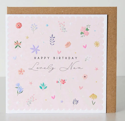 Happy Birthday Lovely Nan Florals Card - Ditsy Collection
