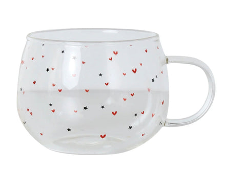 Hearts & Stars Glass Mug