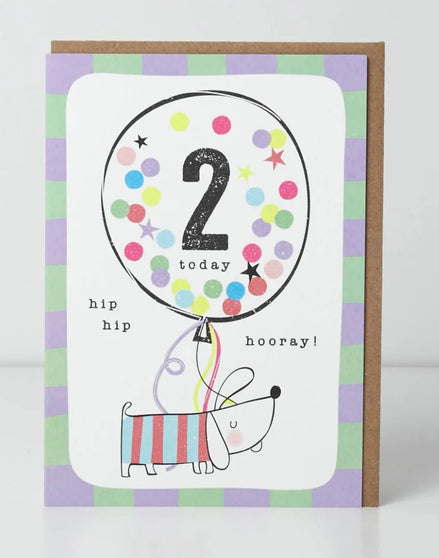 2 Today Hip Hip Hooray! Birthday Card