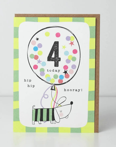 4 Today Hip Hip Hooray! Birthday Card