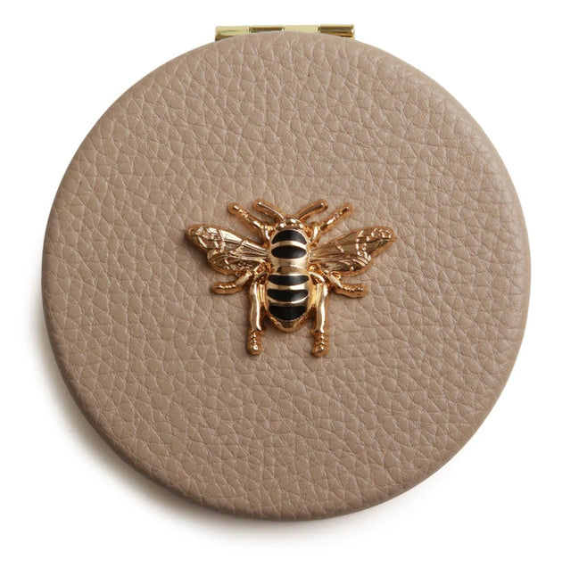 Round Compact Mirror - Stone