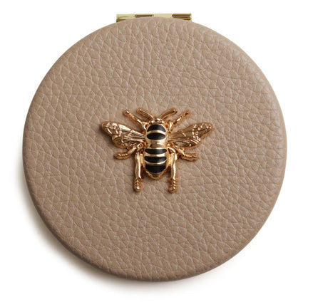 Round Compact Mirror - Stone