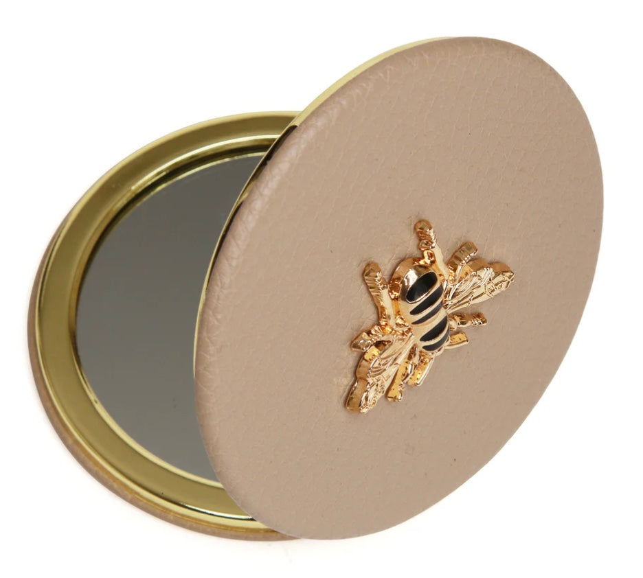 Round Compact Mirror - Stone