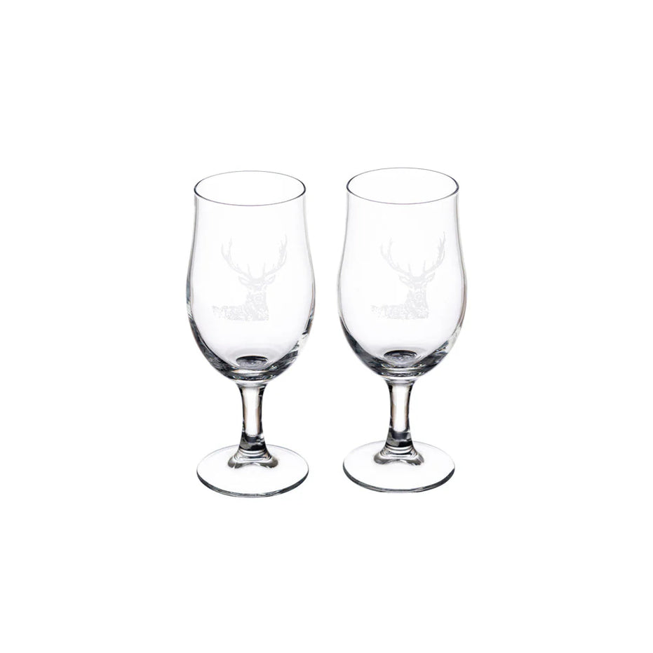 2 Craft Beer Glasses - Stag