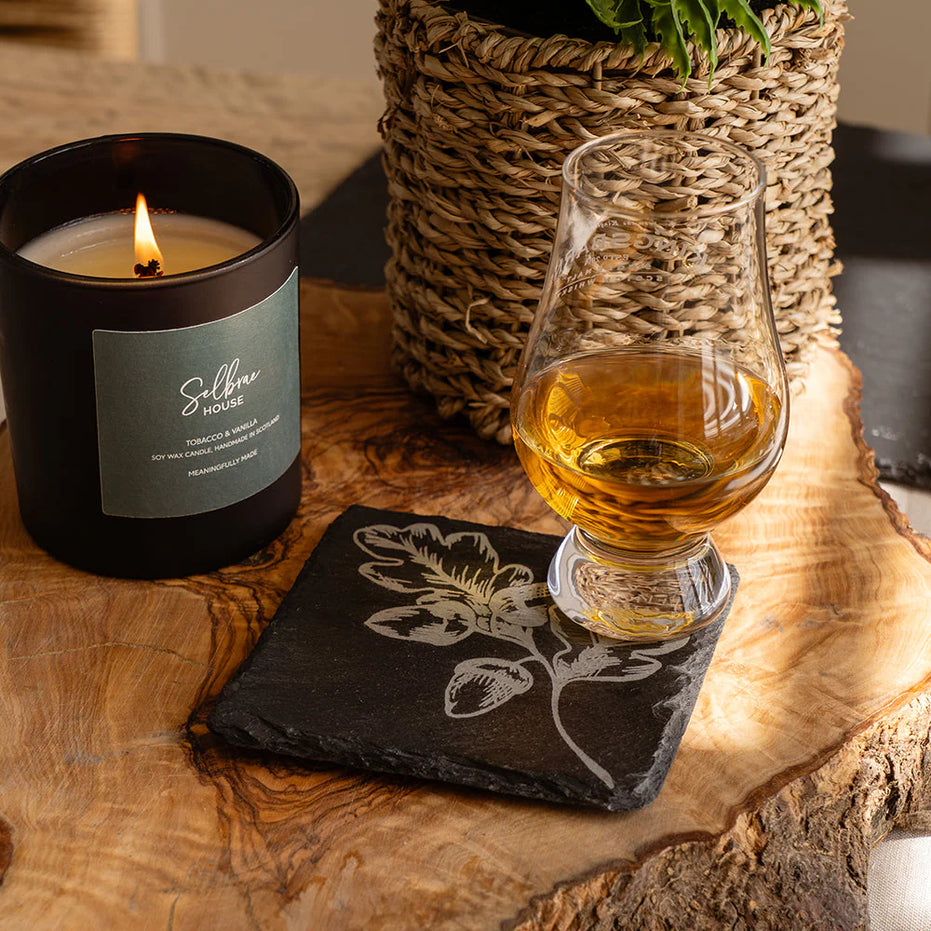 Single Slate Coaster - Autumn Acorns