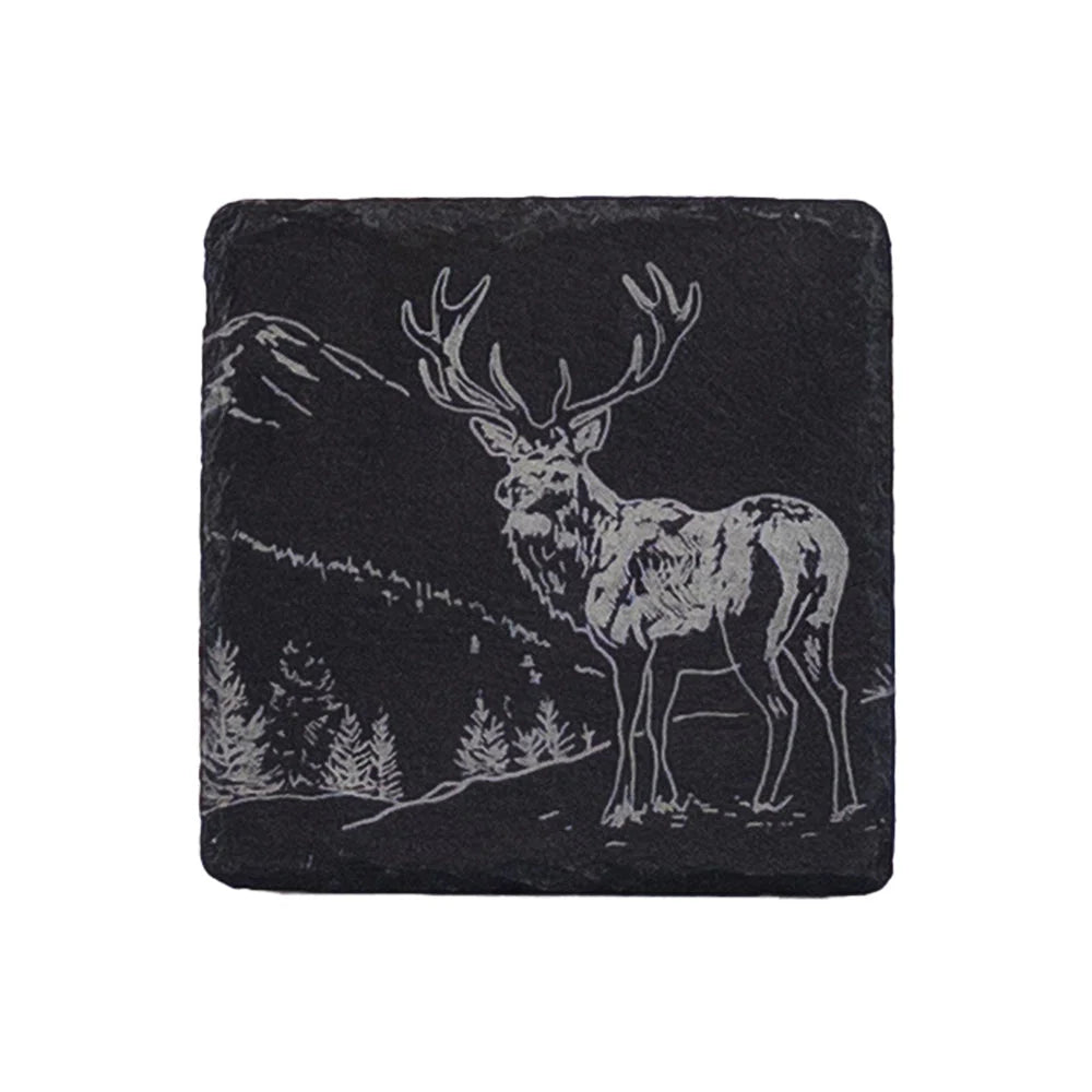 Single Slate Coaster - Scenic Stag