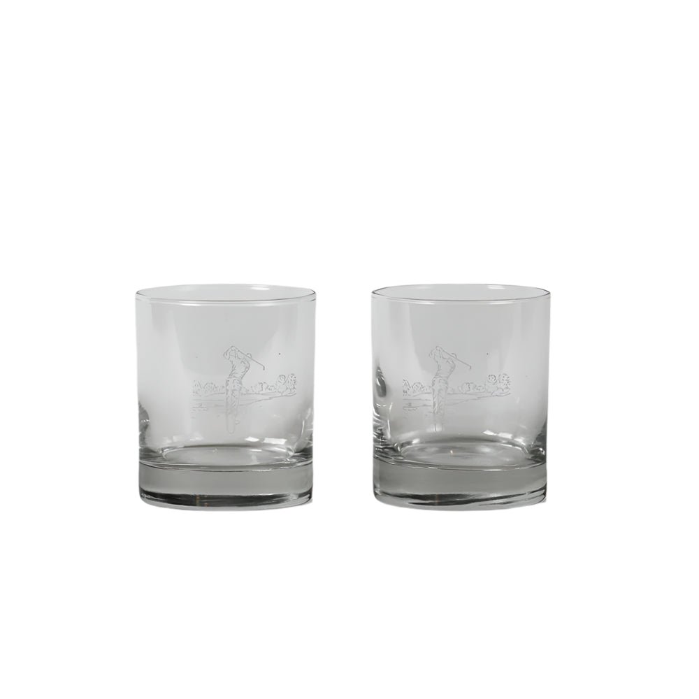 Golf 2 Glass Tumblers