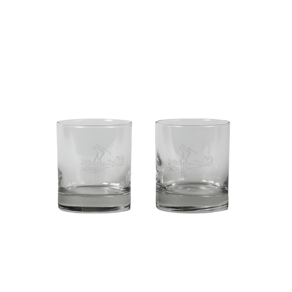 Golf 2 Glass Tumblers