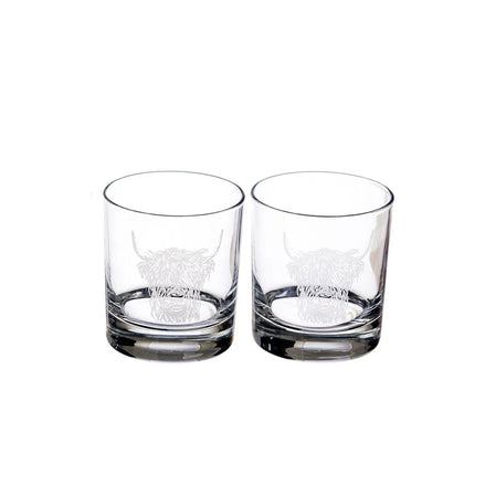 2 Glass Tumblers - Highland Cow