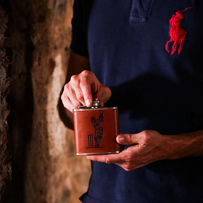 Cricket Leather Hip Flask