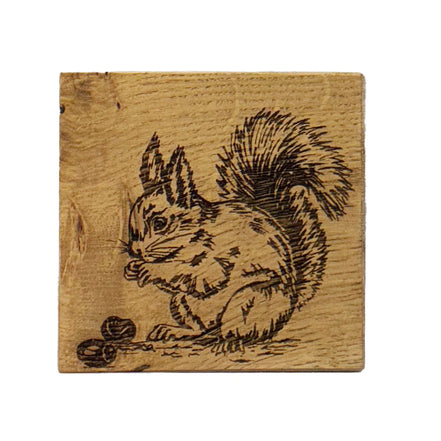 Single Oak Coaster - Red Squirrel