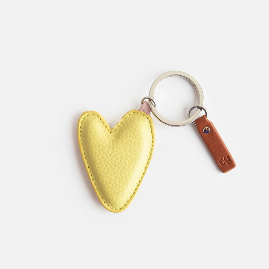 Heart Keyring - Pear Yellow