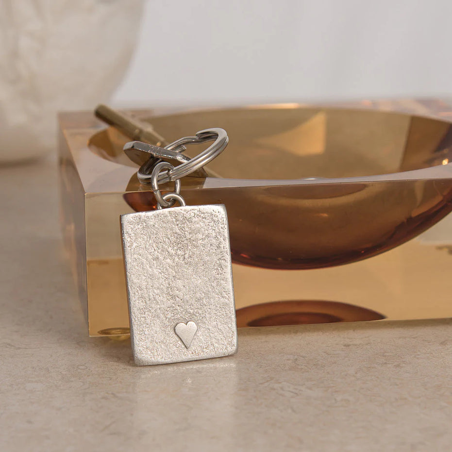 Small Raised Heart Keyring