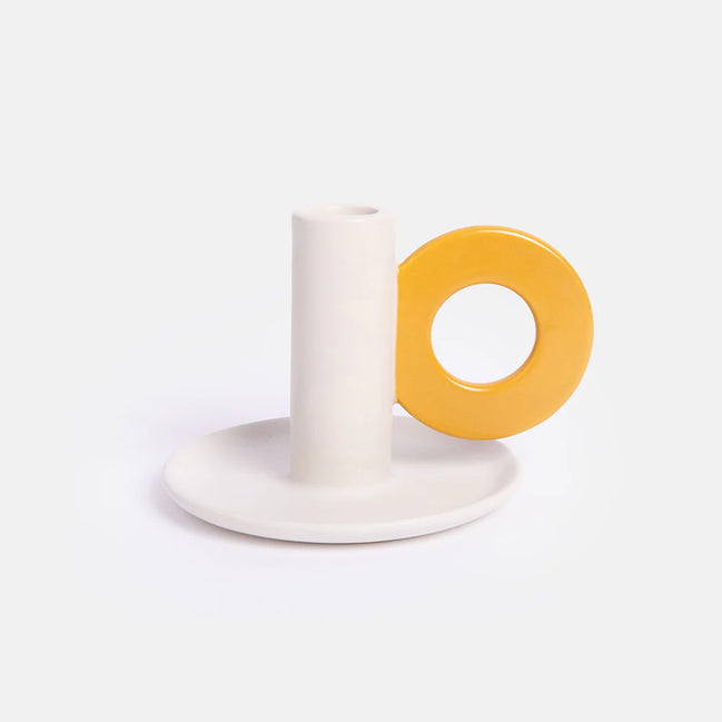 Cream/Mustard Loop Candle Holder